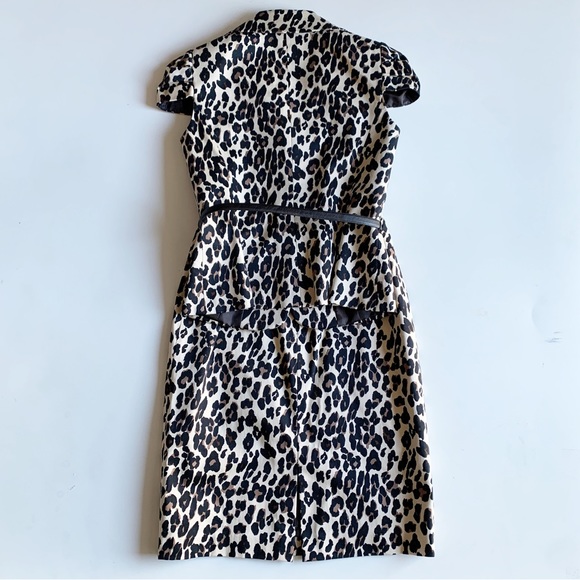 Tahari Arthur S Lavine NWT 2 Piece Set Top & Skirt Leopard Print w/Belt Size 2 - Picture 8 of 8